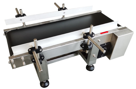 স্টেইনলেস স্টীল ডেস্কটপ Min Coding Conveyor for beverage packaging শিল্প