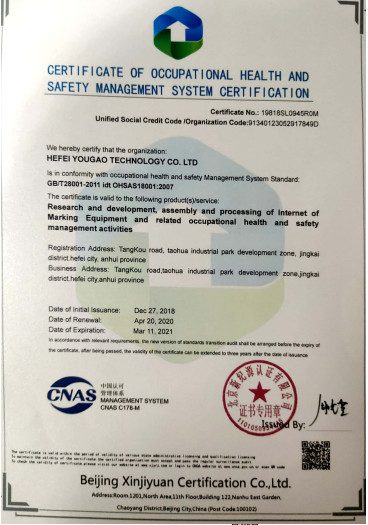 চীন Hefei Luox Yougao Technology Co., Ltd. সার্টিফিকেশন